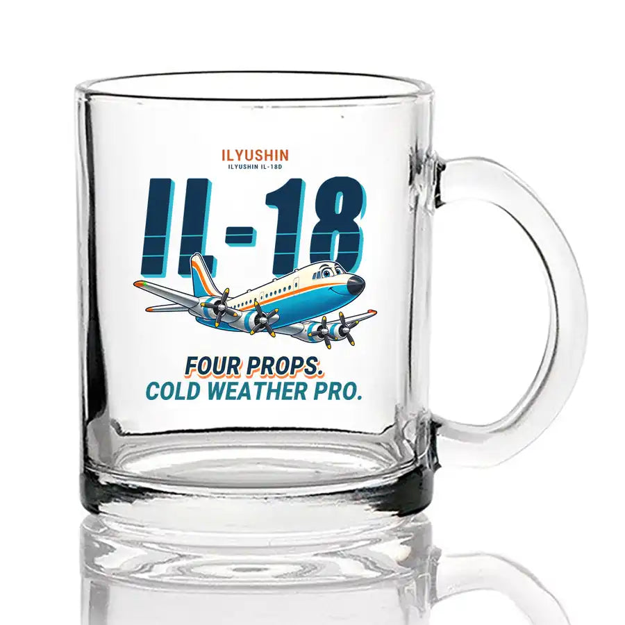 Ilyushin Il-18D - Cartoon - Coffee & Tea Glass