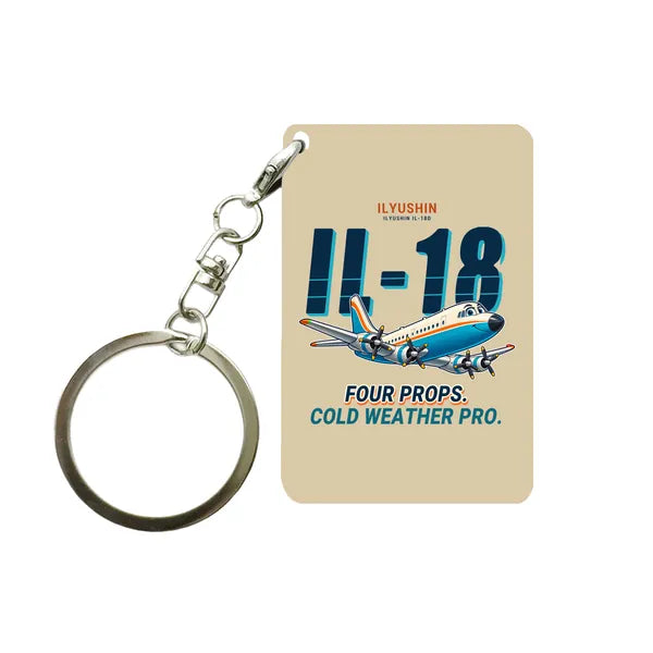 Ilyushin Il-18D - Cartoon - Key Chain - Beige