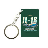 Thumbnail for Ilyushin Il-18D - Cartoon - Key Chain - Dark Green