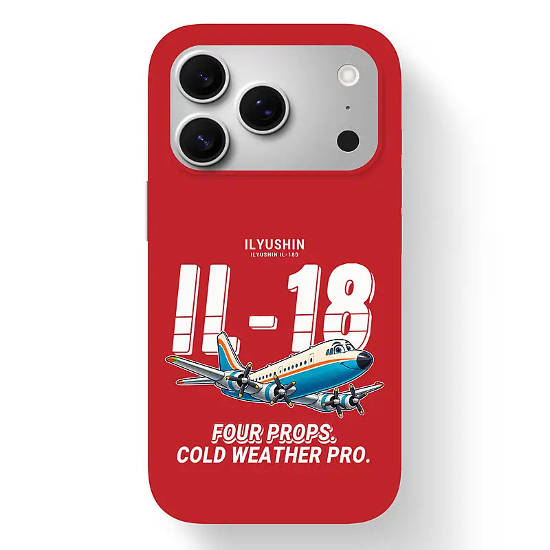 Ilyushin Il-18D - Cartoon - MagSafe iPhone 17 Pro - Red