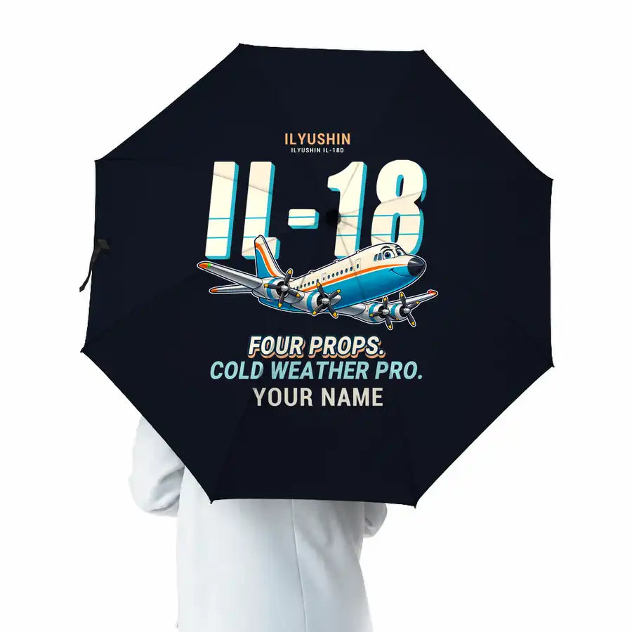 Ilyushin Il-18D - Cartoon + Name - Umbrella