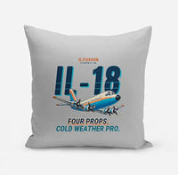 Thumbnail for Ilyushin Il-18D - Cartoon - Pillow - Light Gray