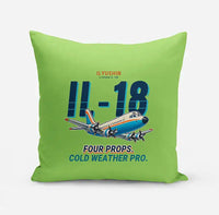 Thumbnail for Ilyushin Il-18D - Cartoon - Pillow - Light Green