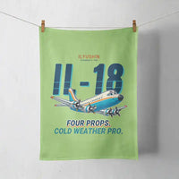 Thumbnail for Ilyushin Il-18D - Cartoon - Towel - Light Green