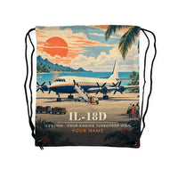 Thumbnail for Ilyushin Il-18D - Drawstring Bag - 3D Scene + Name