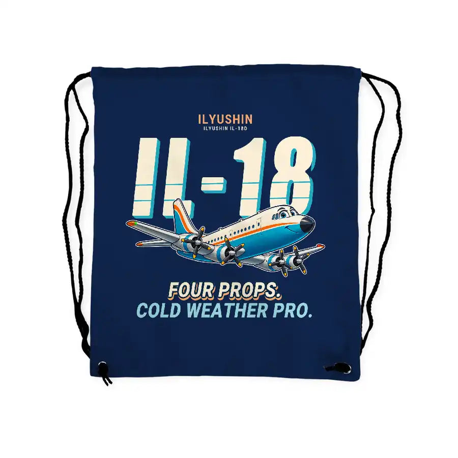 Ilyushin Il-18D - Drawstring Bag - Cartoon - Dark Blue