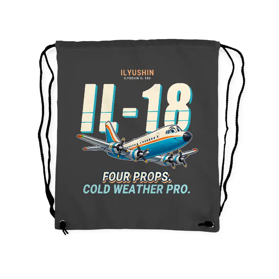 Ilyushin Il-18D - Drawstring Bag - Cartoon - Gray