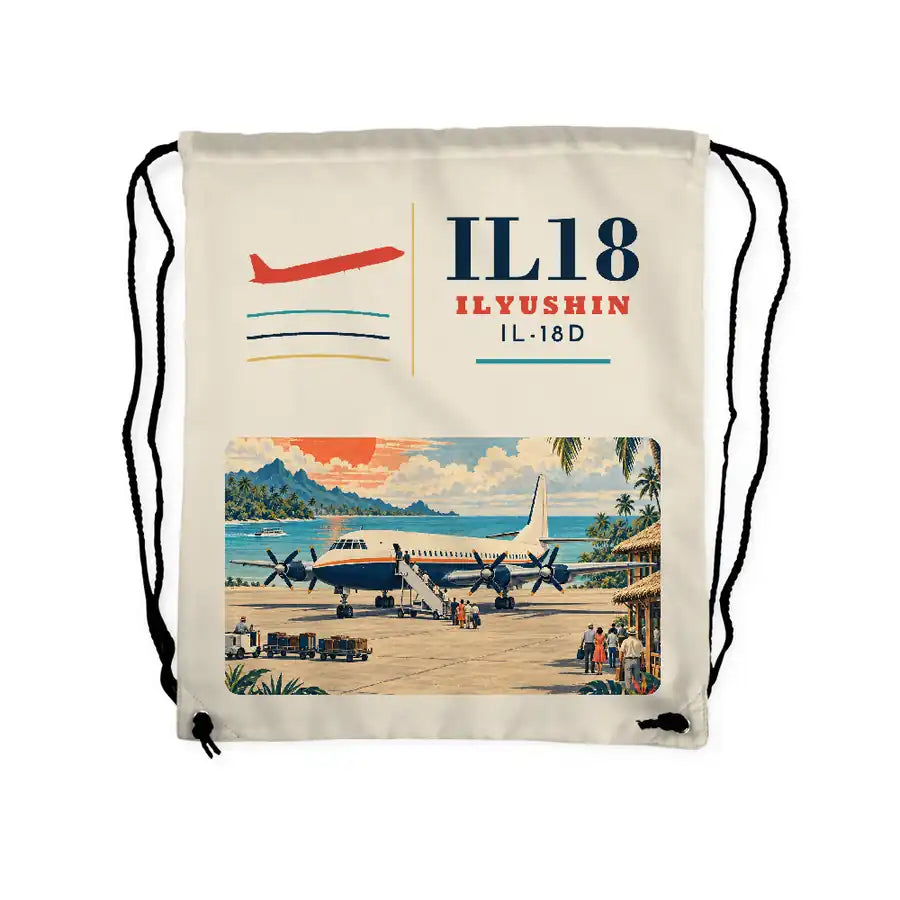 Ilyushin Il-18D - Drawstring Bag - Classic - Beige