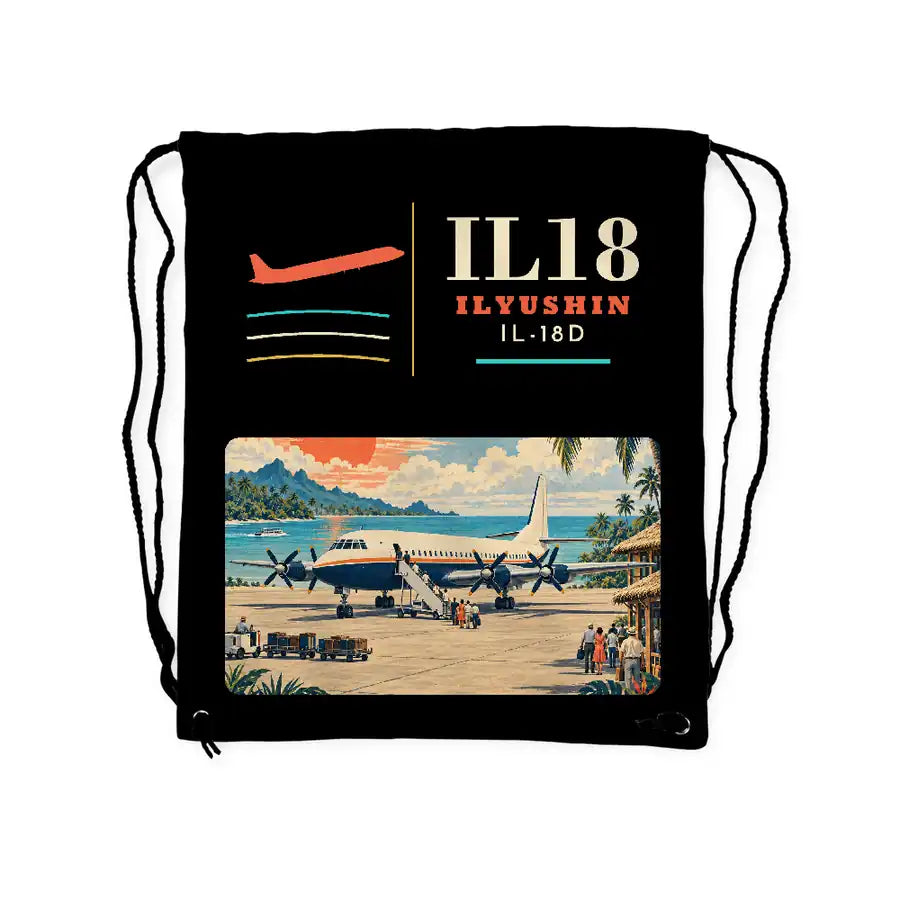 Ilyushin Il-18D - Drawstring Bag - Classic - Black
