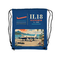 Thumbnail for Ilyushin Il-18D - Drawstring Bag - Classic - Blue