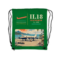 Thumbnail for Ilyushin Il-18D - Drawstring Bag - Classic - Green