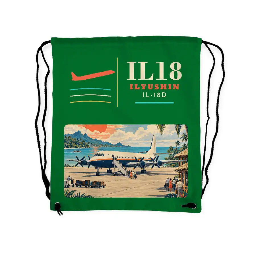 Ilyushin Il-18D - Drawstring Bag - Classic - Green