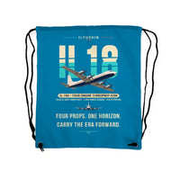 Thumbnail for Ilyushin Il-18D - Drawstring Bag - Original - Light Blue