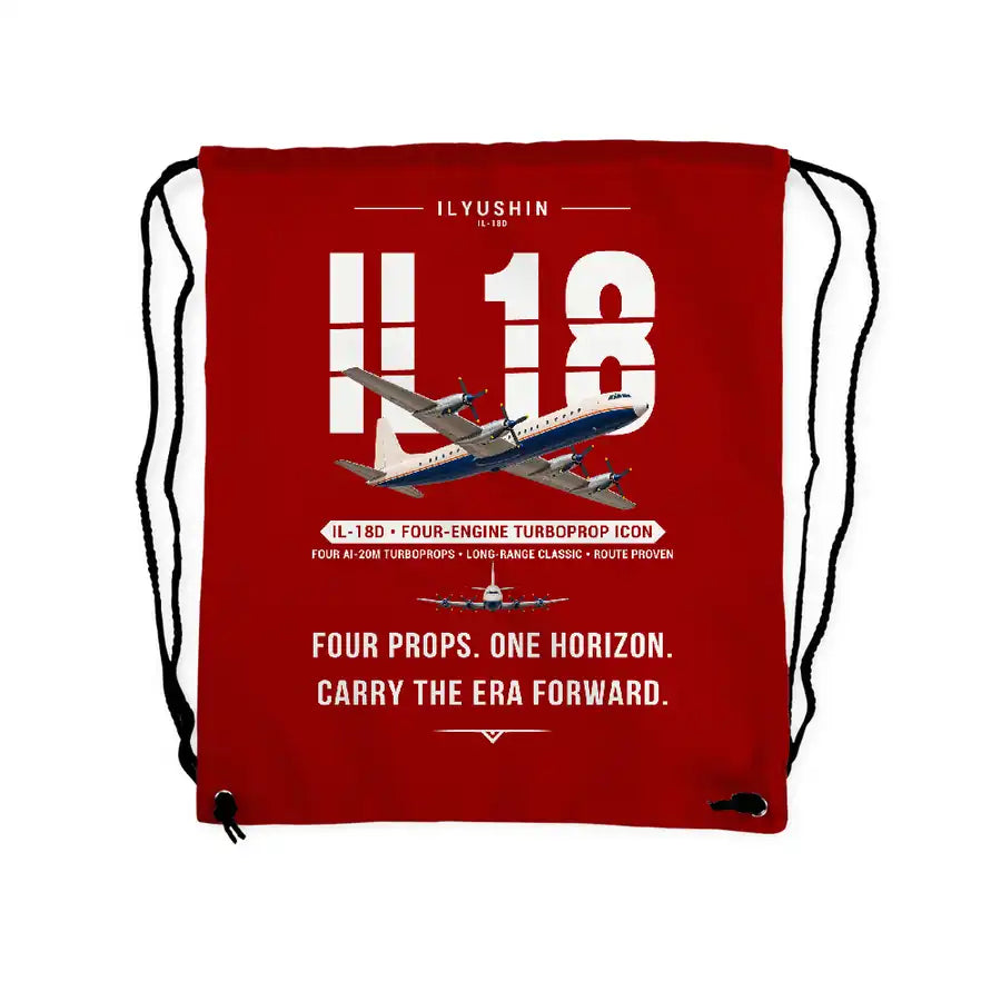 Ilyushin Il-18D - Drawstring Bag - Original - Red
