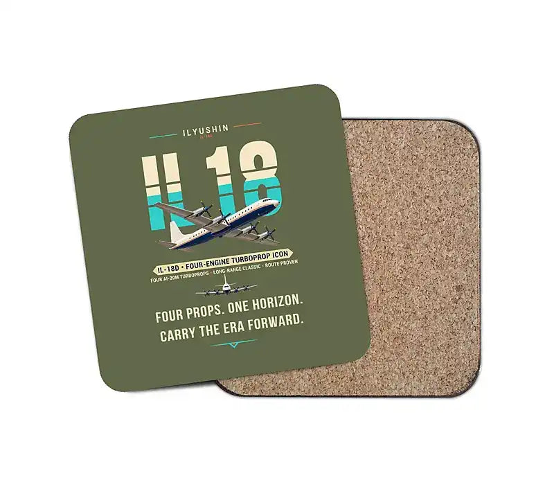 Ilyushin Il-18D - Original - Coaster - Green Army