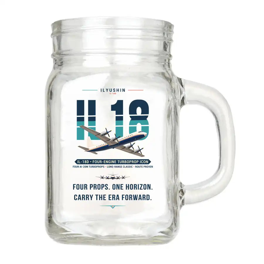 Ilyushin Il-18D - Original - Cocktail Glass (Mason Jar)