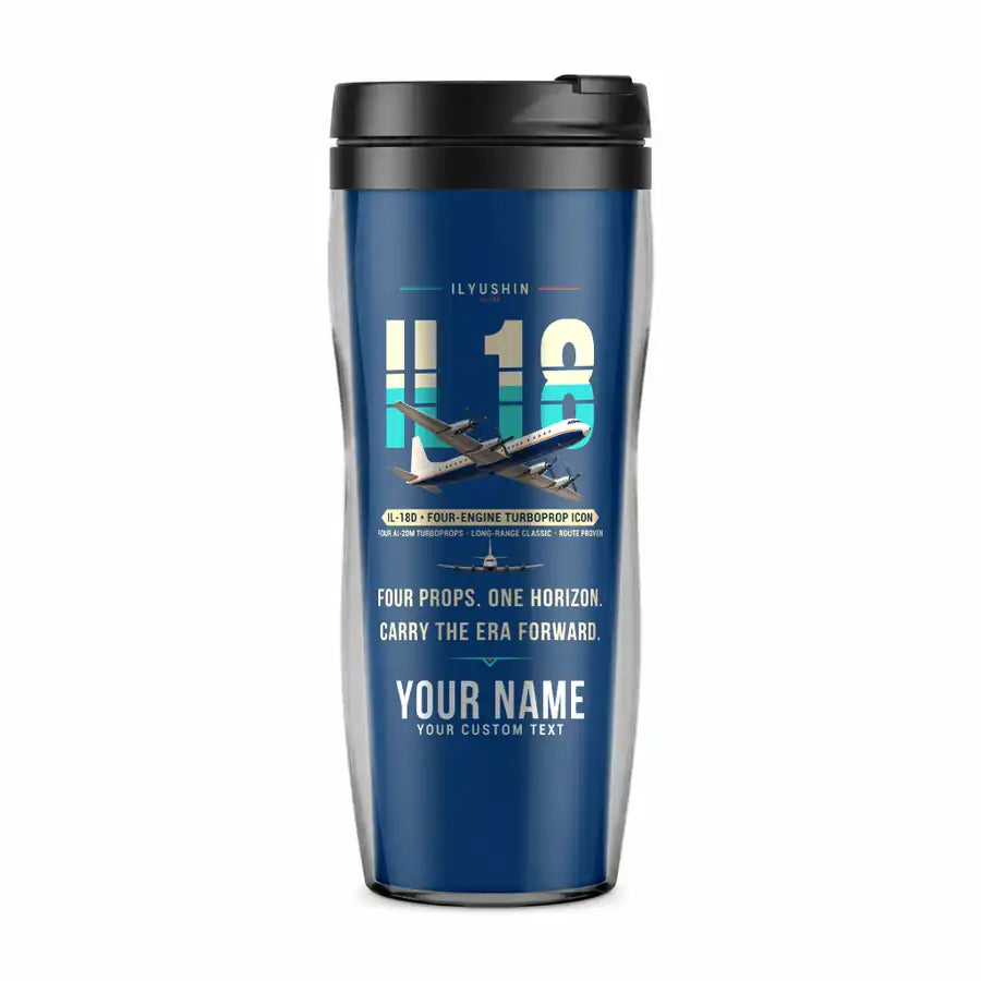 Ilyushin Il-18D - Original + Name - Plastic (No Holder) - Blue