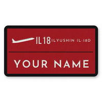 Thumbnail for Ilyushin Il-18D Patches - Rectangle + Name - Red White