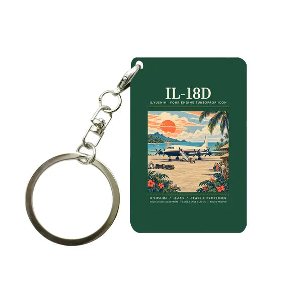 Ilyushin Il-18D - Poster - Key Chain - Dark Green