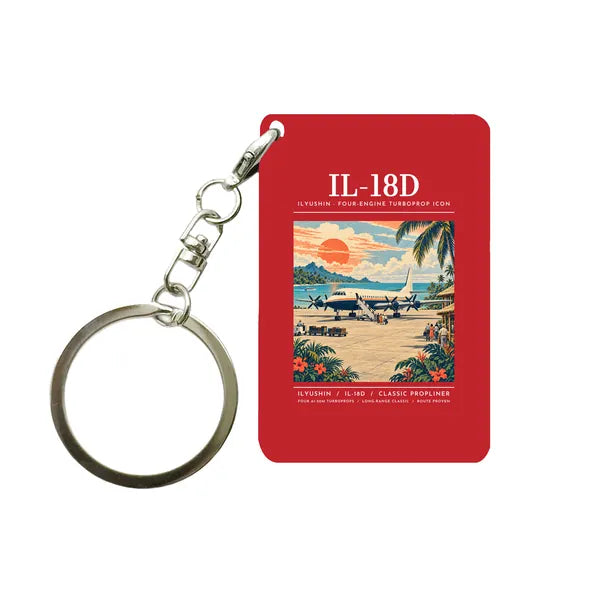 Ilyushin Il-18D - Poster - Key Chain - Red