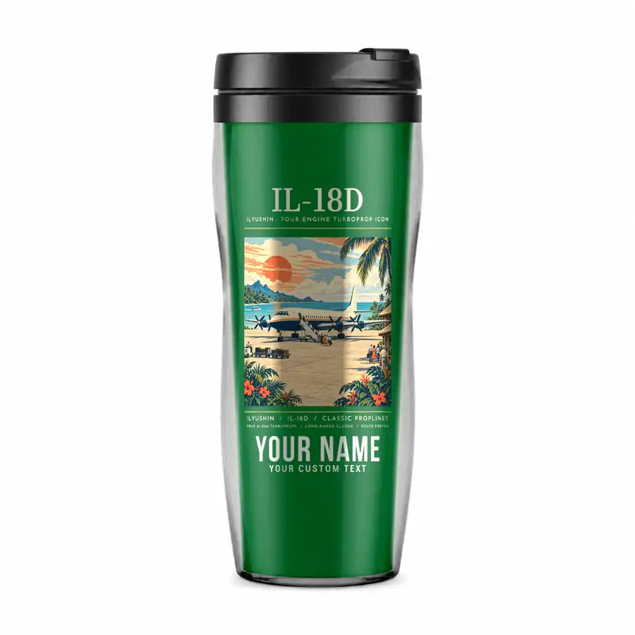 Ilyushin Il-18D - Poster + Name - Plastic (No Holder) - Green