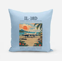 Thumbnail for Ilyushin Il-18D - Poster - Pillow - Light Blue