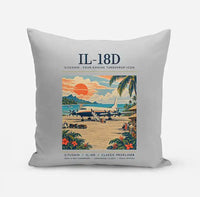 Thumbnail for Ilyushin Il-18D - Poster - Pillow - Light Gray