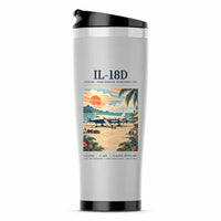 Thumbnail for Ilyushin Il-18D - Poster - Stainless Steel (No Holder) - Light Gray