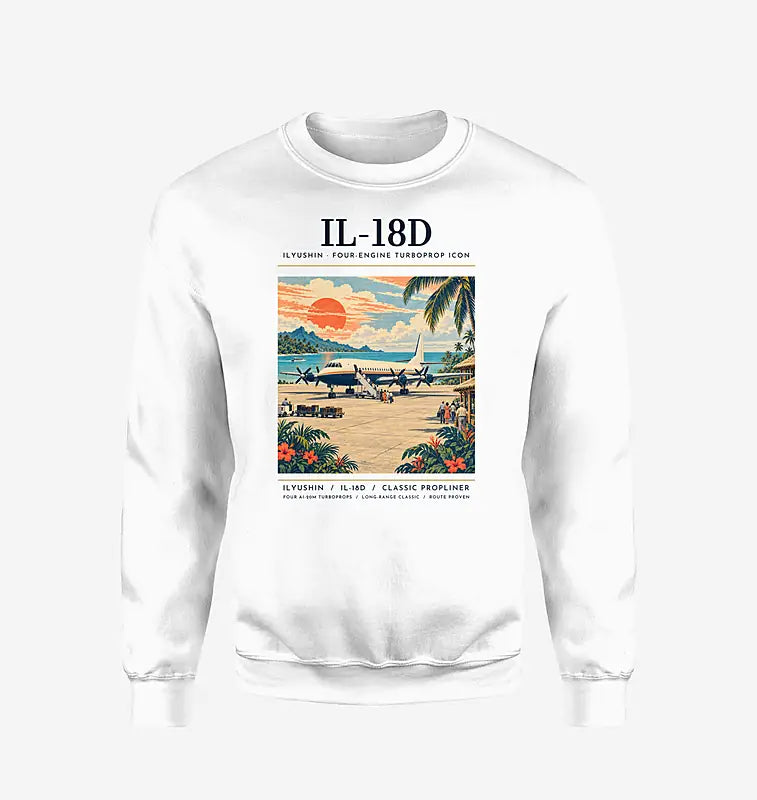 Ilyushin Il-18D - Poster - Sweatshirt - White