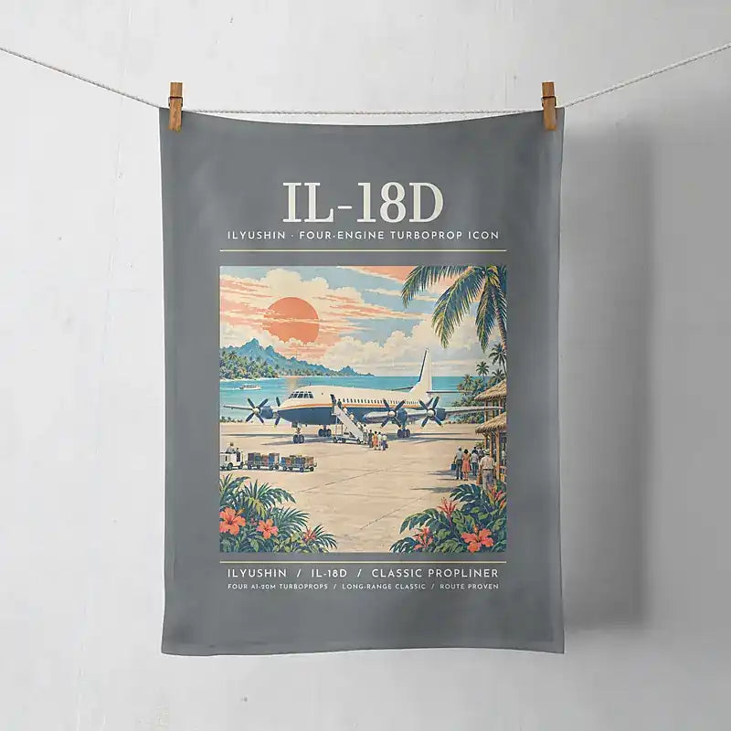 Ilyushin Il-18D - Poster - Towel - Gray