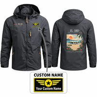 Thumbnail for Ilyushin Il-18D Stylish Jackets - Hooded Windbreaker - Poster + Name - Charcoal