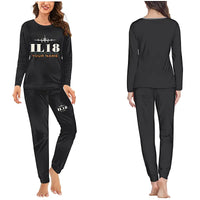 Thumbnail for Ilyushin Il-18D - Women Pajamas - Heritage Chest + Name - Black