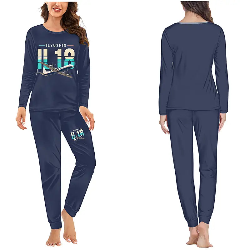 Ilyushin Il-18D - Women Pajamas - Original Chest - Navy Blue