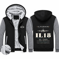 Thumbnail for Ilyushin Il-18D Zipped Sweatshirts - Heritage - Black & Gray