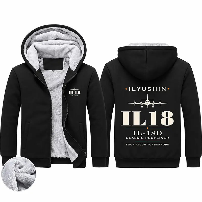 Ilyushin Il-18D Zipped Sweatshirts - Heritage - Black