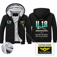 Thumbnail for Ilyushin Il-18D Zipped Sweatshirts - Original + Name - Black