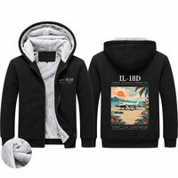 Thumbnail for Ilyushin Il-18D Zipped Sweatshirts - Poster - Black