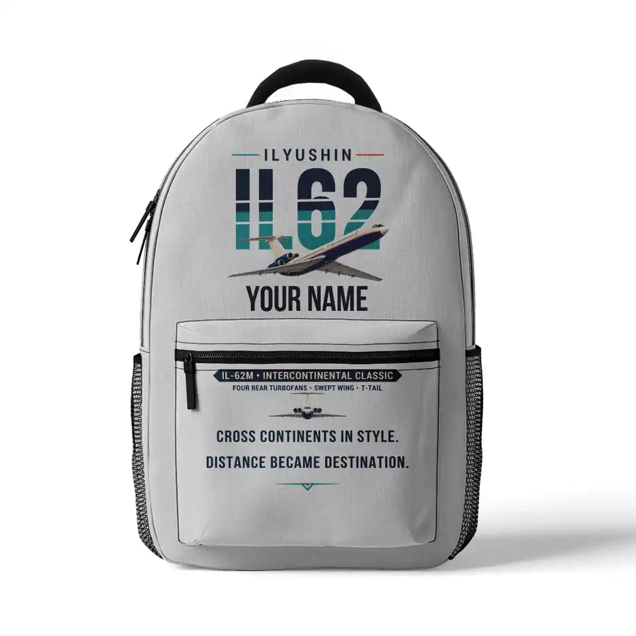 Ilyushin Il-62M - 3D Backpack - Original + Name - White