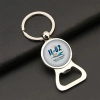 Thumbnail for Ilyushin Il-62M - Cartoon - Bottle Opener Key Chain - Light Gray