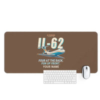 Thumbnail for Ilyushin Il-62M - Cartoon + Name - Desk Mat - Brown