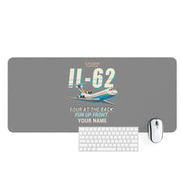Thumbnail for Ilyushin Il-62M - Cartoon + Name - Desk Mat - Gray