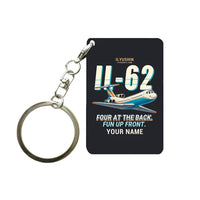Thumbnail for Ilyushin Il-62M - Cartoon + Name - Key Chain - Black