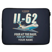 Thumbnail for Ilyushin Il-62M - Cartoon + Name - Laptop Sleeve
