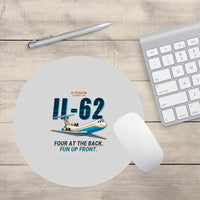 Thumbnail for Ilyushin Il-62M - Cartoon - Round Mouse Pad - Light Gray