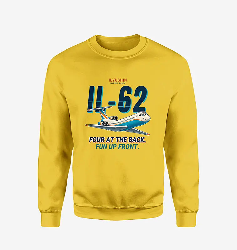 Ilyushin Il-62M - Cartoon - Sweatshirt - Yellow