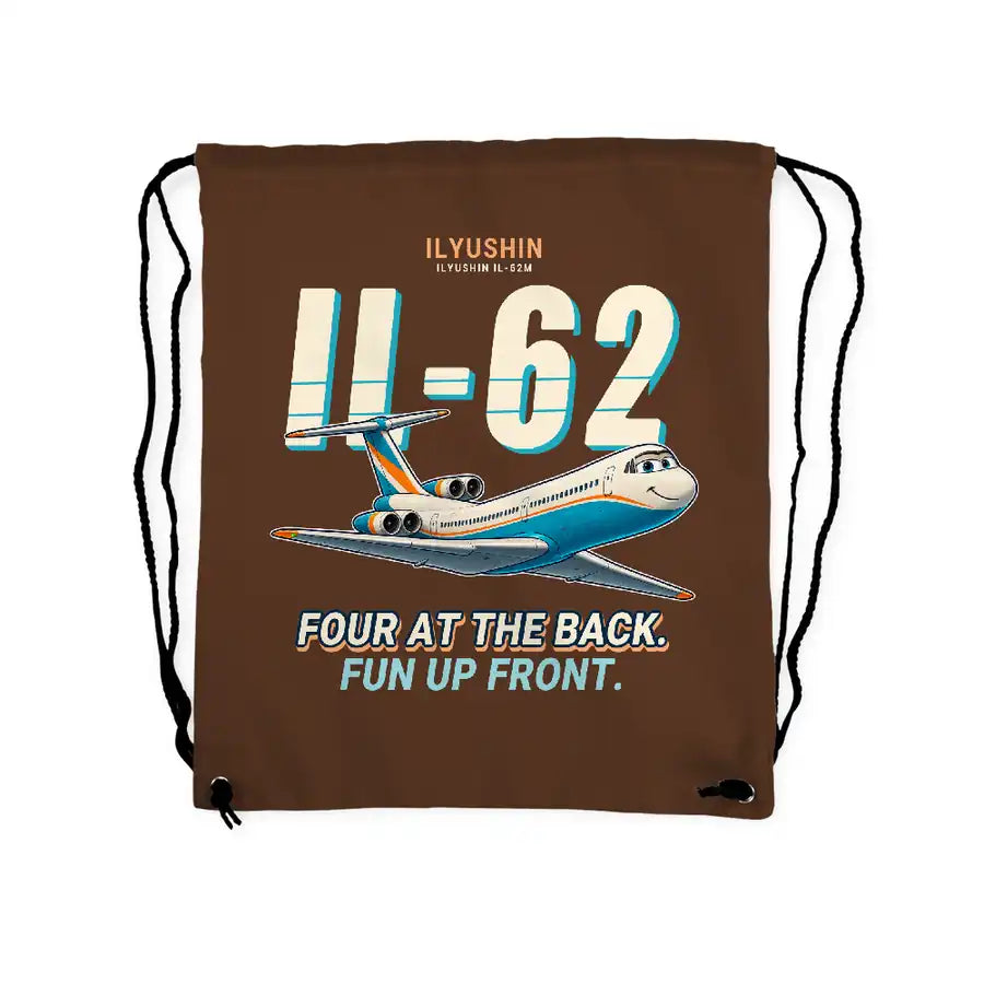 Ilyushin Il-62M - Drawstring Bag - Cartoon - Brown