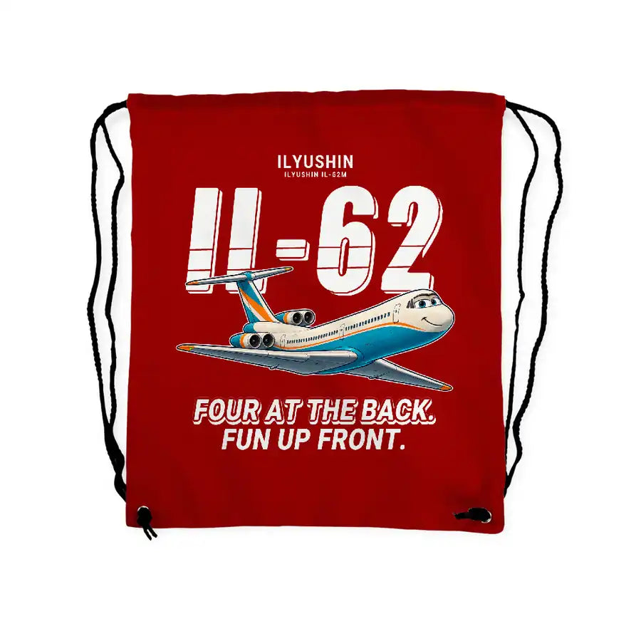 Ilyushin Il-62M - Drawstring Bag - Cartoon - Red