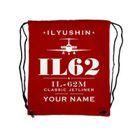 Thumbnail for Ilyushin Il-62M - Drawstring Bag - Heritage + Name - Red