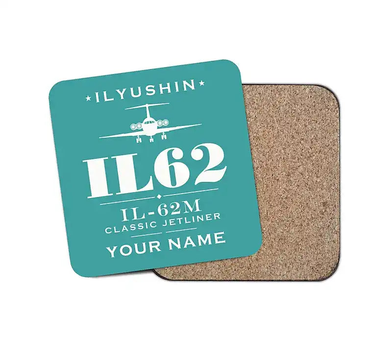 Ilyushin Il-62M - Heritage + Name - Coaster - Turquoise