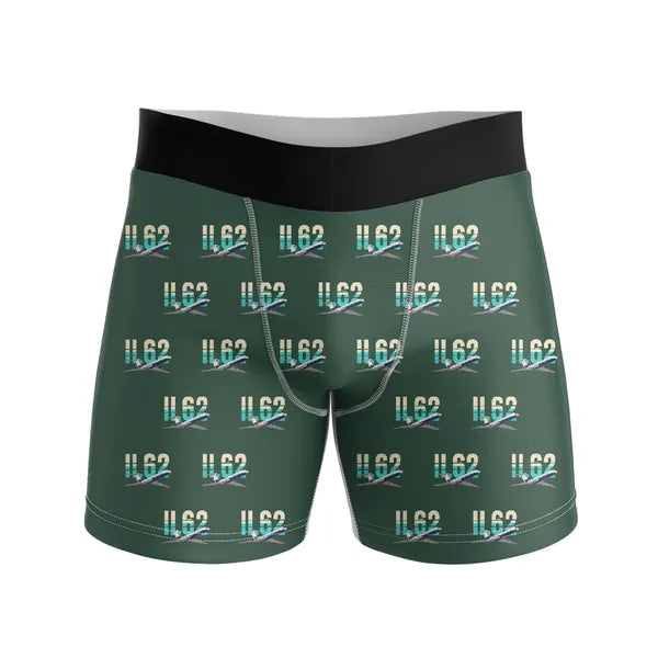Ilyushin Il-62M - Men Boxers - Original Pattern - Dark Green